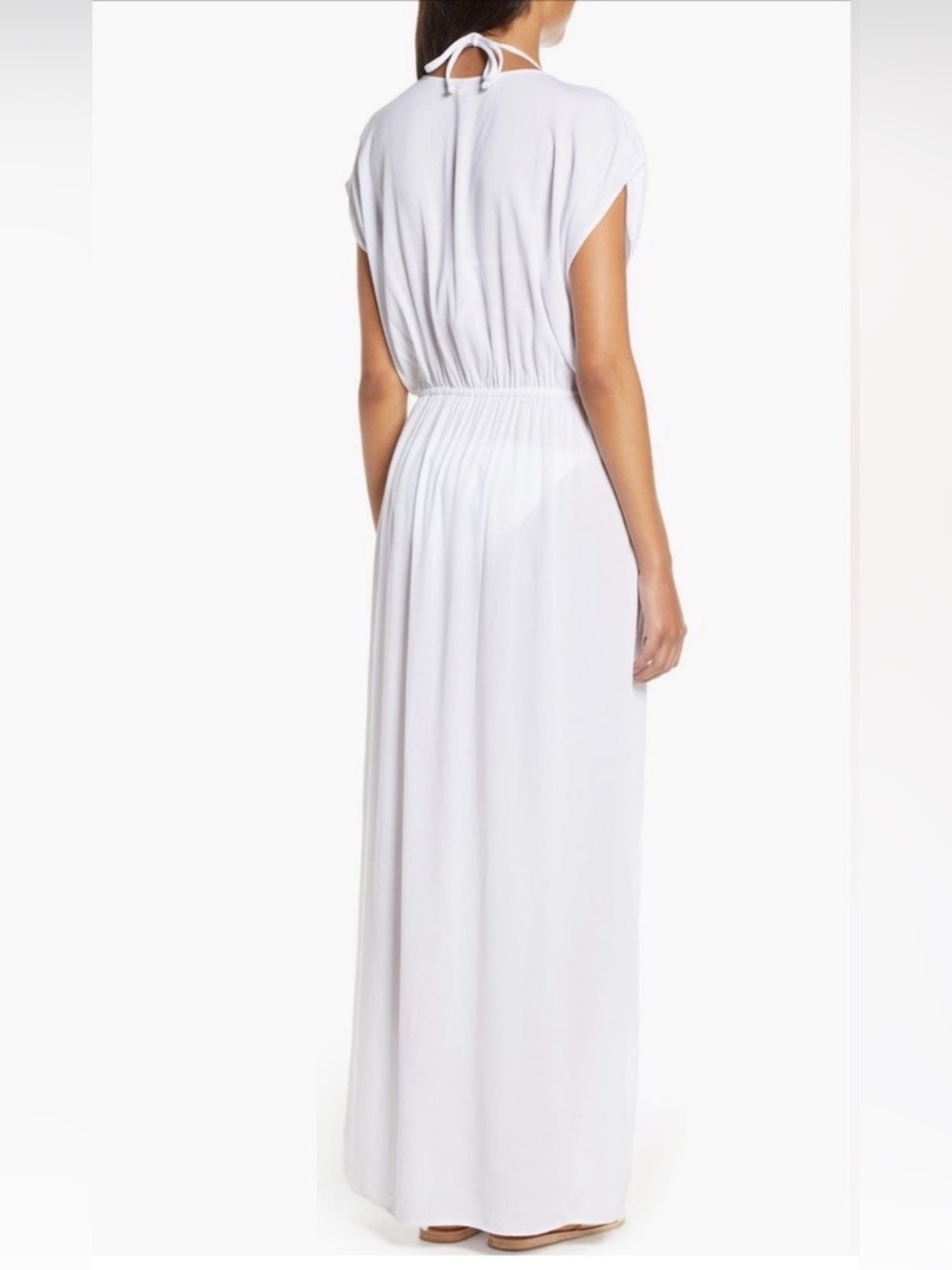 Nordstrom Elan White Swim Maxi Drawstring Dress - Picture 5 of 7